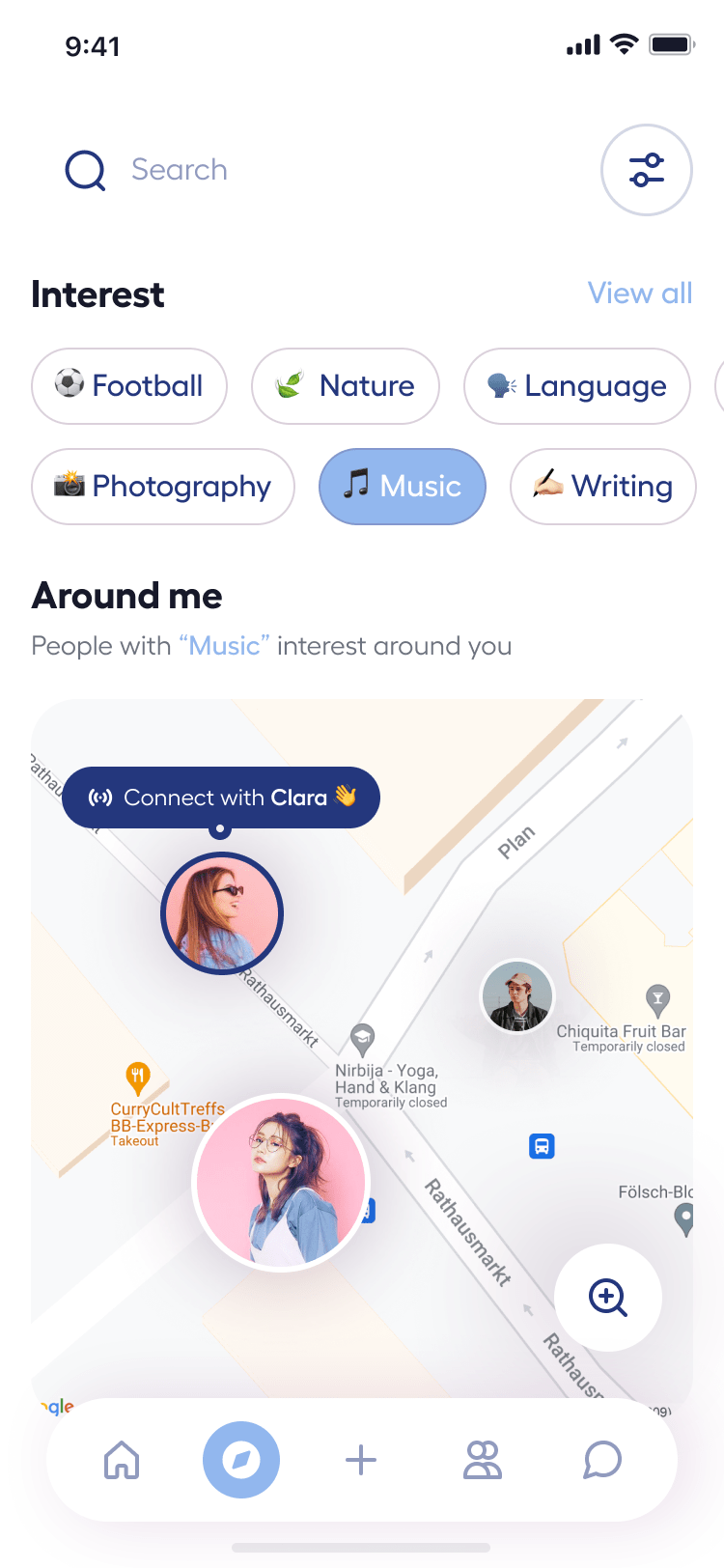 Discover - Scroll & Search clicked